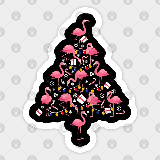 Funny Christmas Men Kids Women Flamingo Ugly Christmas Sticker by KsuAnn